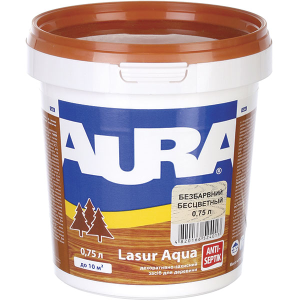 Деревозащитное средство Aura® Lasur Aqua тик шелковистый мат 2,5 л